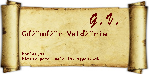 Gömör Valéria névjegykártya